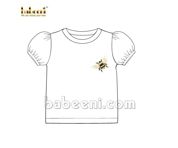 Bee Hand embroidery Baby T-shirt - KBS 10